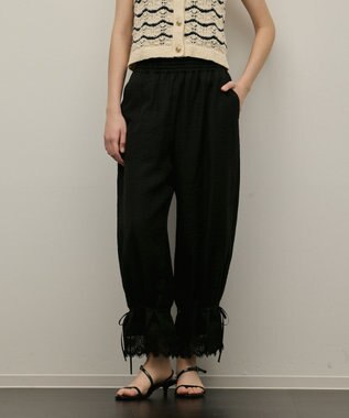GRACE CONTINENTAL ドロストクロップドパンツ ブラック