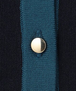 23区 S 【洗える】レーヨンポリエステルストレッチ カーディガン ネイビー×ダークブルー