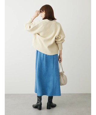 Green Parks スポンディシュ畦編みショート丈カーディガン Cream