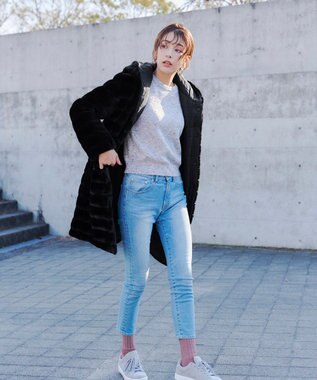 Tiaclasse 【2WAY】エコファーキルティングリバーシブルコート ブラック