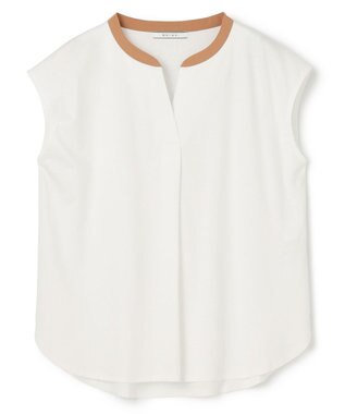 BEIGE， 【WEB限定】AUBIN / バイカラートップス White × Camel