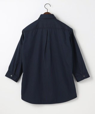 JOSEPH ABBOUD 【2WAY・リバーシブル・七分袖】リバーシブルストライプ シャツ ネイビー系1