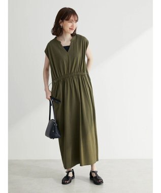 Green Parks ・ＳＵＧＡＲ　ＳＰＯＯＮ　ウエストドロストワンピース Khaki