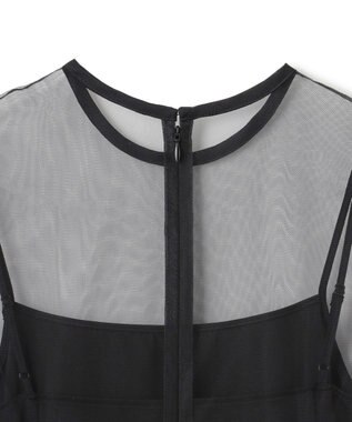 BEIGE， 【洗える・GISELe 4月号掲載】KALMIA / ノースリーブチュールドレス Black