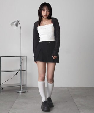 WEGO プリーツミニスコート ブラック