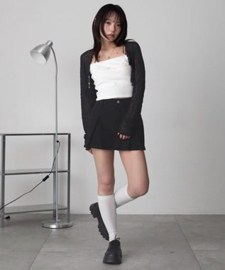 WEGO プリーツミニスコート ブラック
