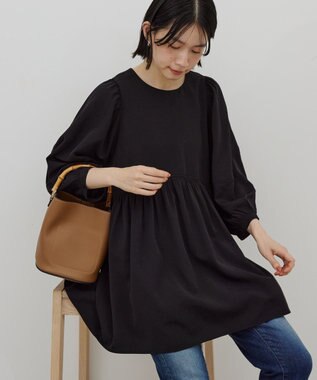 AMERICAN HOLIC DOTジャガードティアードブラウス Black