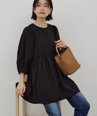 AMERICAN HOLIC DOTジャガードティアードブラウス Black