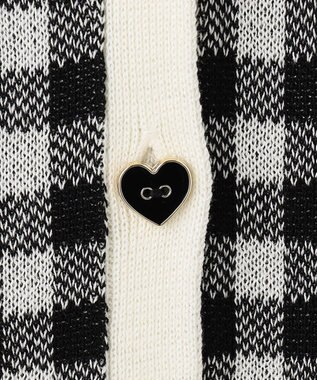 ANY KIDS ギンガム総柄ニット カーディガン ブラックギンガム