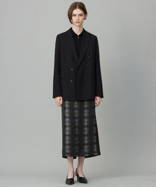 ICB 【洗える】シルクヴィスコースハイゲージ ジップアップカーディガン ブラック系