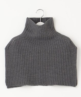 自由区 【洗える】ウールブレンドバルキー ネックウォーマー グレー系