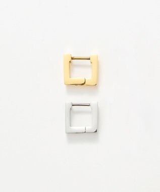 Phoebe 【金属アレルギー対応】ストレートスクエアフープピアス　ゴールド/サージカルステンレス（片耳） ゴールド