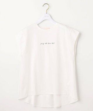 ANY SIS サテンコンビロゴ Tシャツ オフホワイト