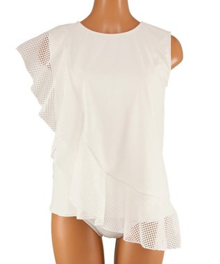 San-ai Resort（三愛水着楽園） アシンメトリートップス水着　9M【San-ai Resort（サンアイリゾート） ホワイト