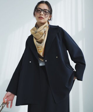 ANY SIS 【2WAY】エレカジストレッチミドルトレンチ コート ネイビー