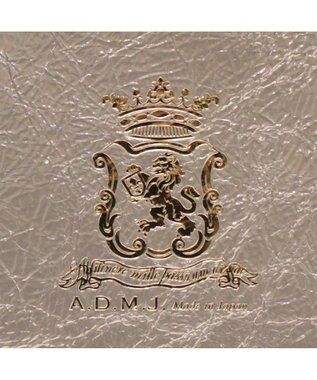 A.D.M.J. 【牛革】クラックメタル/イタリアンレザーWジップトートM プラチナ