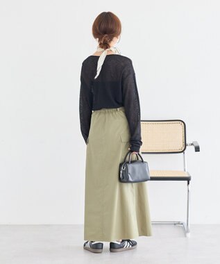 earth music&ecology ミリタリーリメイク風スカート Khaki