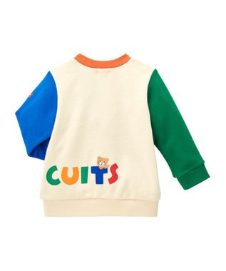 MIKI HOUSE HOT BISCUITS 【80-120cm】 立体ロゴ×キャラクタートレーナー アイボリー