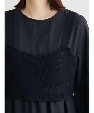 Green Parks Ｂ．ＳＥＴ２点ニットジレ＋ワンピース Black