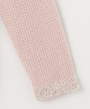 組曲 ツイードニット ジャケット ピンクベージュ系