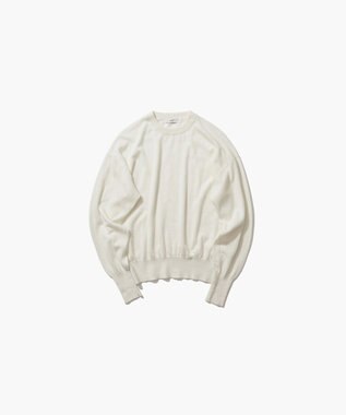ATON CASHMERE SILK SPUN | クルーネックセーター WARM WHITE