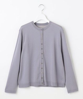 自由区 L 【アンサンブル対応】アセテートコットン カーディガン モーヴ