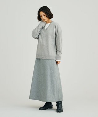J.PRESS YORK STREET 【WOMEN】ウールカシミヤ ドルマンVニット ライトグレー系