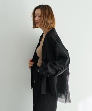 YECCA VECCA 異素材MIXテーラードジャケット Black