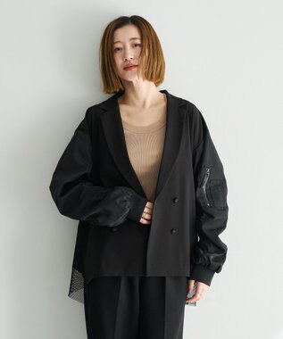 YECCA VECCA 異素材MIXテーラードジャケット Black