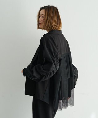 YECCA VECCA 異素材MIXテーラードジャケット Black