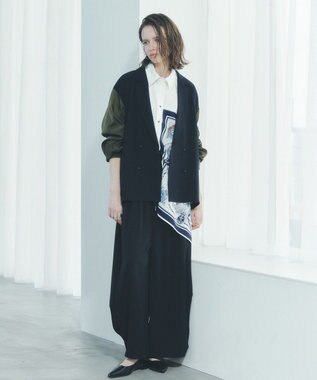 YECCA VECCA 異素材MIXテーラードジャケット Navy