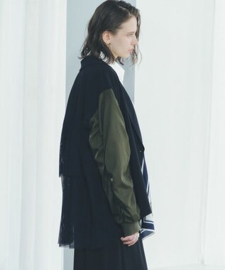 YECCA VECCA 異素材MIXテーラードジャケット Navy