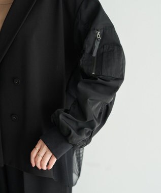 YECCA VECCA 異素材MIXテーラードジャケット Black