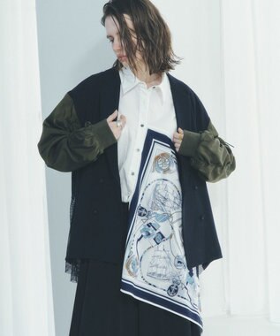 YECCA VECCA 異素材MIXテーラードジャケット Navy