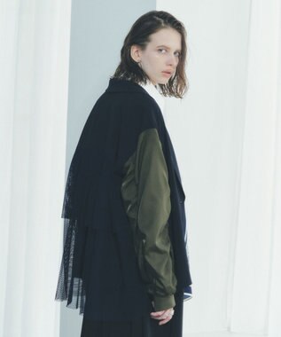 YECCA VECCA 異素材MIXテーラードジャケット Navy