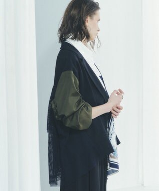 YECCA VECCA 異素材MIXテーラードジャケット Navy