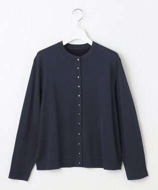 自由区 L 【アンサンブル対応】アセテートコットン カーディガン ネイビー