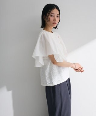 Green Parks ・ＳＵＧＡＲ　ＳＰＯＯＮ　ラッフルスリーブＴＥＥ Off White