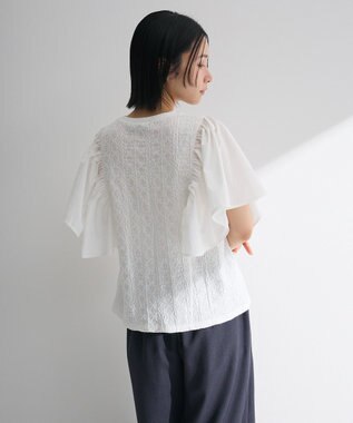 Green Parks ・ＳＵＧＡＲ　ＳＰＯＯＮ　ラッフルスリーブＴＥＥ Off White