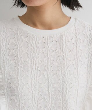 Green Parks ・ＳＵＧＡＲ　ＳＰＯＯＮ　ラッフルスリーブＴＥＥ Off White