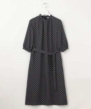 J.PRESS LADIES L 【洗える】ジオメトリックプリント ワンピース ネイビー系5