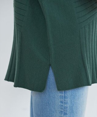 Tiaclasse 【新色追加・洗える】ランダムリブ編みドルマンニットチュニック グリーン