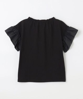 ANY KIDS パール襟 袖フリル Ｔシャツ ブラック