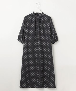 J.PRESS LADIES L 【洗える】ジオメトリックプリント ワンピース ネイビー系5