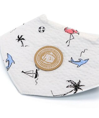 PET PARADISE J.PRESS リップル クールバンダナ 小型犬 白～オフホワイト