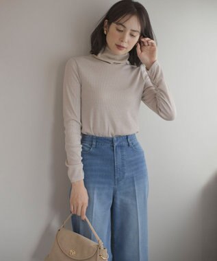 組曲 S ラメチュールコンビタートル カットソー シャンパンゴールド系