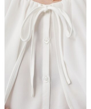 earth music&ecology ラッフルカラーブラウス Off White