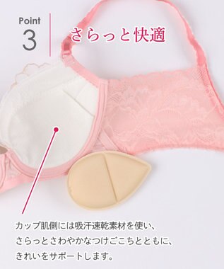 Wing ブラジャー 背中の段差をスムージング バストの脇流れをブロック 脇高設計(バック) 【後ろ姿きれいブラ】 ブラ KB2718 ウイング／ワコール ロマンピンク