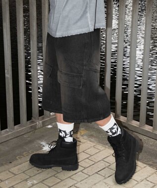 WEGO スウィッチングデニムカーゴショーツ デニムブラックソノタ