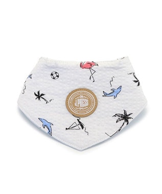 PET PARADISE J.PRESS リップル クールバンダナ 小型犬 白～オフホワイト